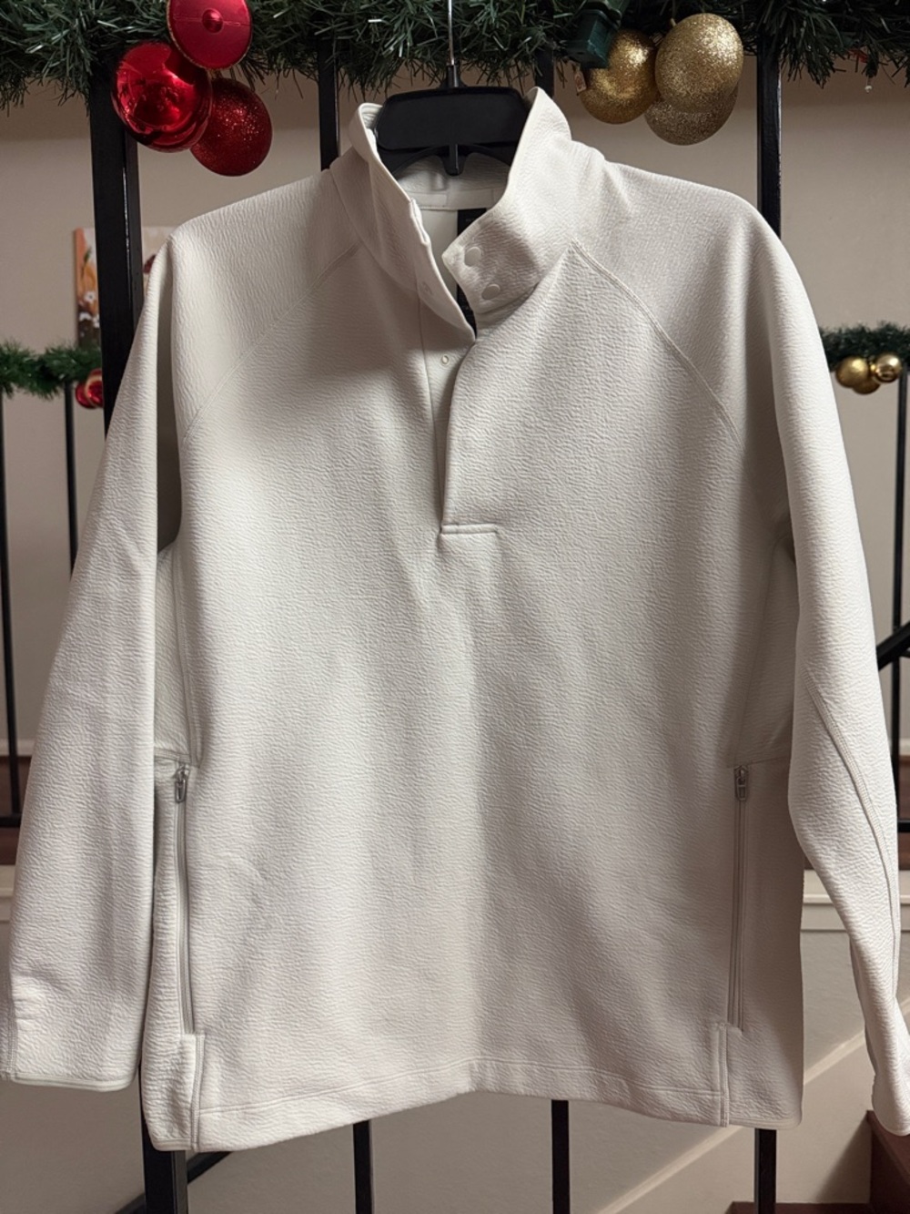 lululemon athletica Men's Cream Quarter-Zip Pullover